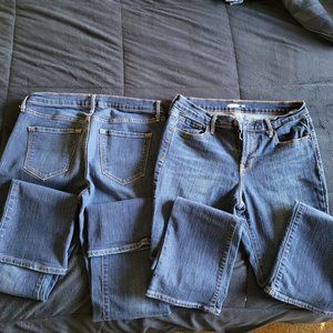 Two Old Navy Curvy Bootcut Jeans, size 6 and 6S, hardly worn
